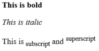 Formatting in HTML