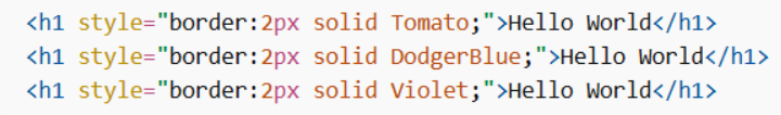 Border Color in HTML