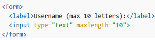 The maxlength Attribute 