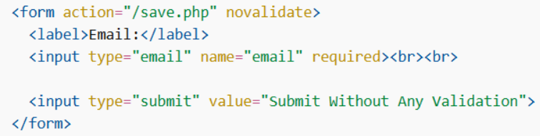 The novalidate Attribute 
