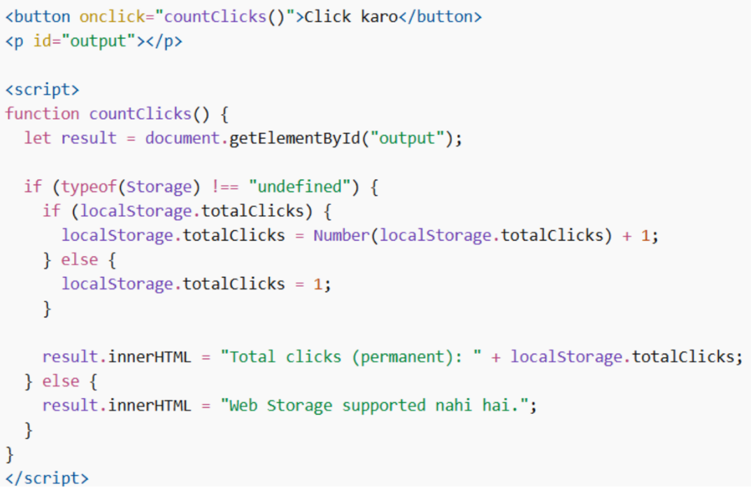 localStorage se Click Counter 
