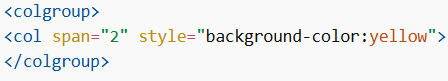HTML Table Colgroup