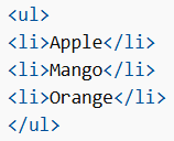 HTML Unordered Lists