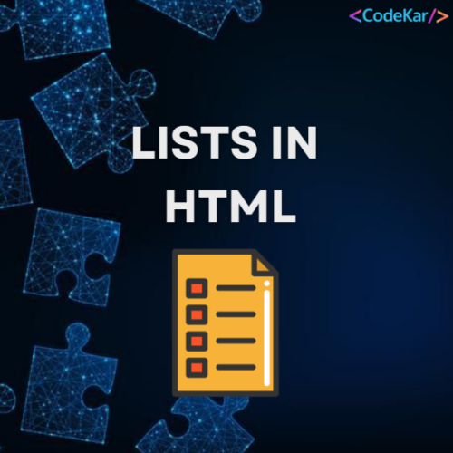 LISTS IN HTML
