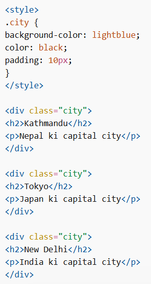 Class Attribute in HTML
