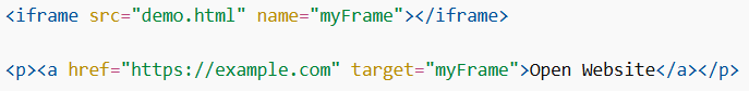 Iframe Target for a Link