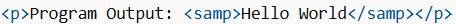 HTML <samp>