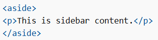 HTML <aside> Element