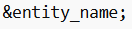 Entity Name Format