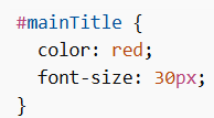 ID Selector in CSS