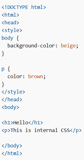 Internal CSS