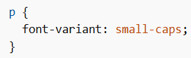 CSS Font Variant