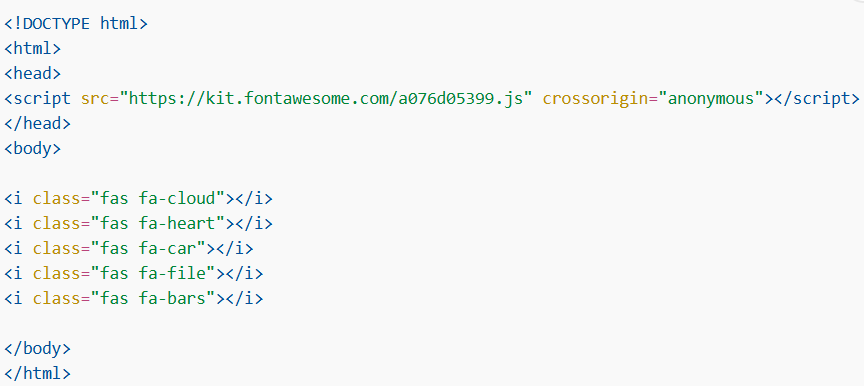 Font Awesome Icons example