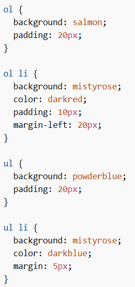 Lists in CSS – Styling with Colors