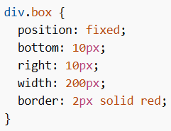 CSS position: fixed