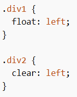 CSS clear Property