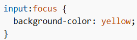 :focus on <input>