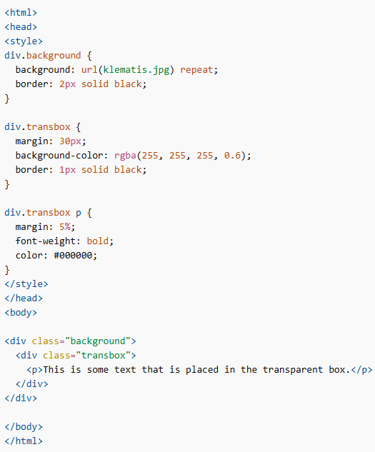 Text in Transparent Box