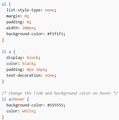 CSS Vertical Navigation Bar in CSS