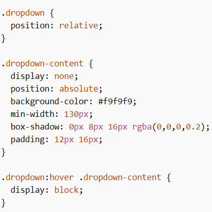 CSS Dropdown Box with Text