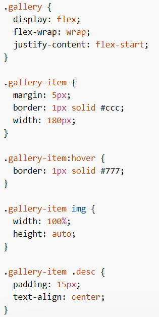 Image Gallery in CSS