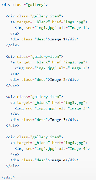 Image Gallery in CSS Example