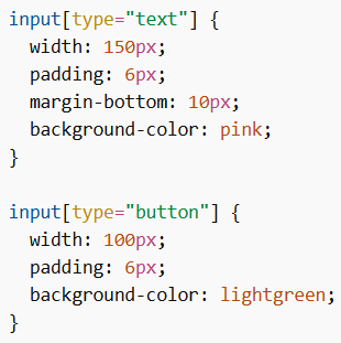 Styling Form Elements using Attribute Selectors in CSS