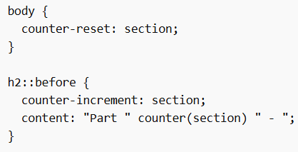 Counters in CSS