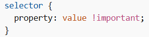 !important in CSS