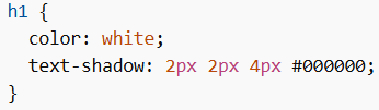 White Text with Shadow