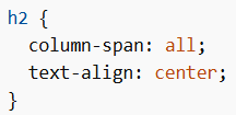 CSS Column Span
