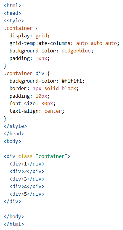 Grid in CSS