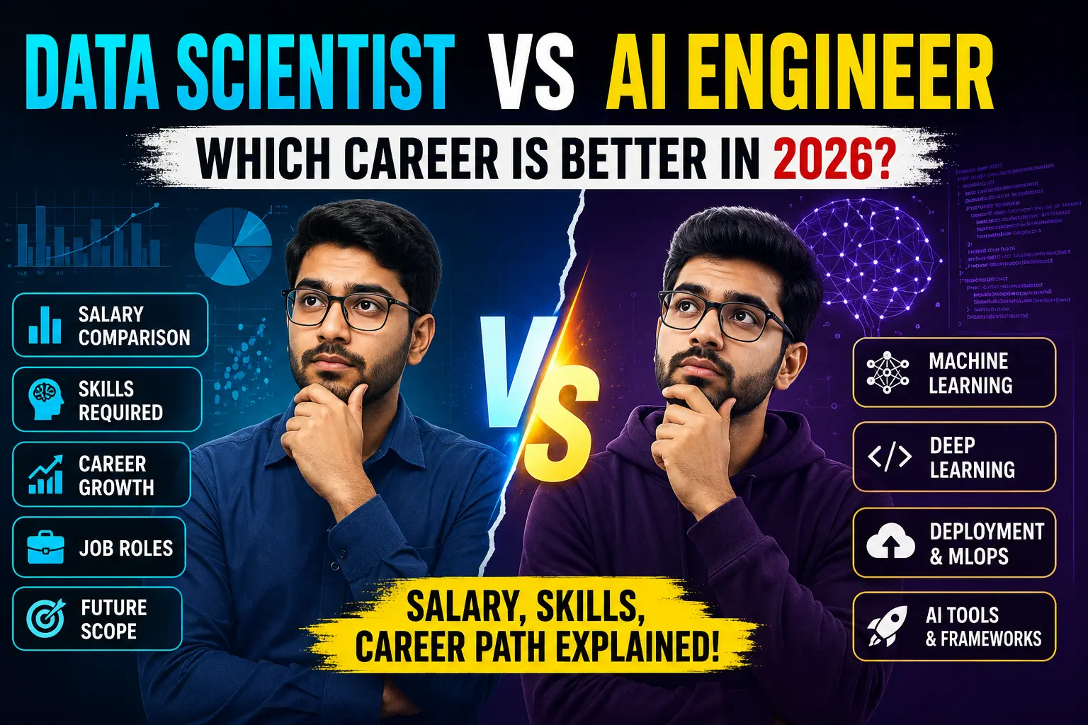Data Scientist vs AI Engineer (2026): Salary, Skills, Career Path & Future Scope